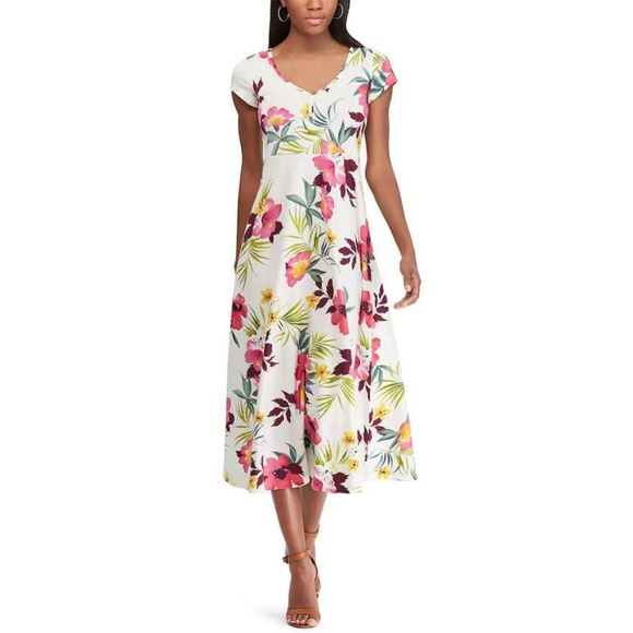 Chaps | Dresses | Chaps Floral Fit And 